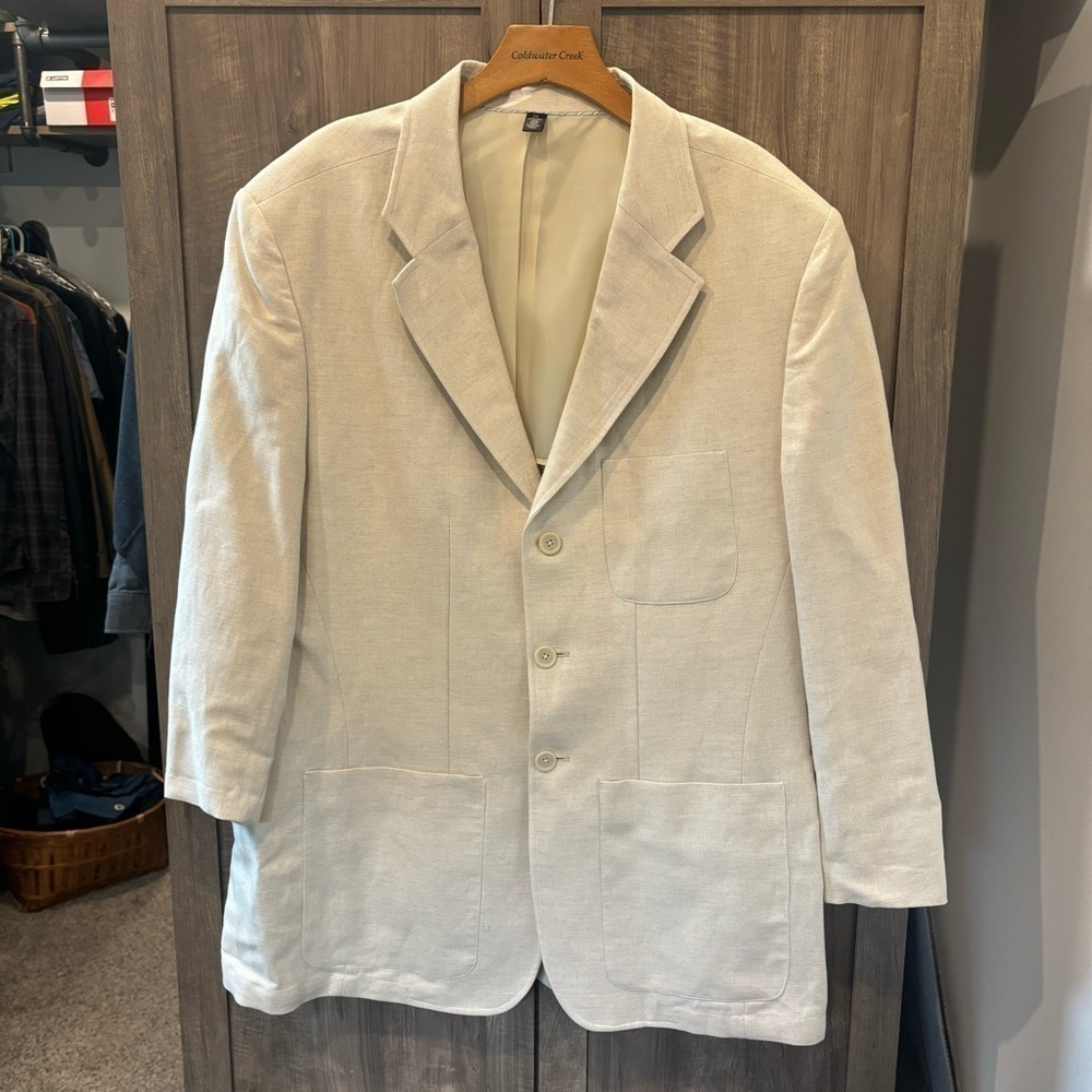 Structure XL Linen Blend Blazer Cream Color